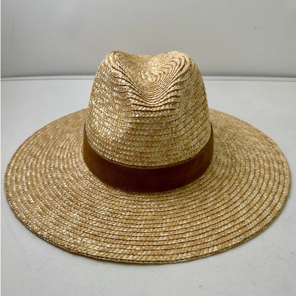 NEW Gigi Pip Isla Wide-Brim Straw Fedora Hat with Suede Band main image 5